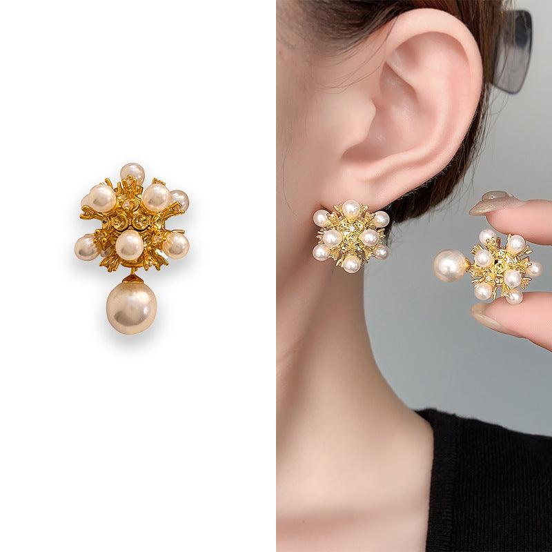 Dandelion Pearl Stud Earrings Special-interest Design