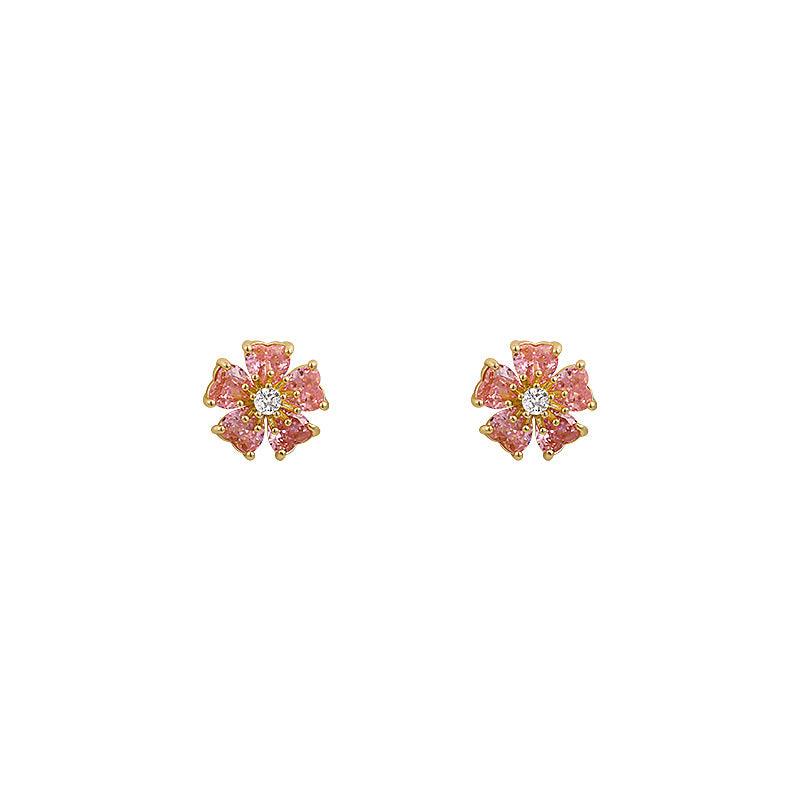 Flower Stud Earrings For Women Sterling Silver Needle