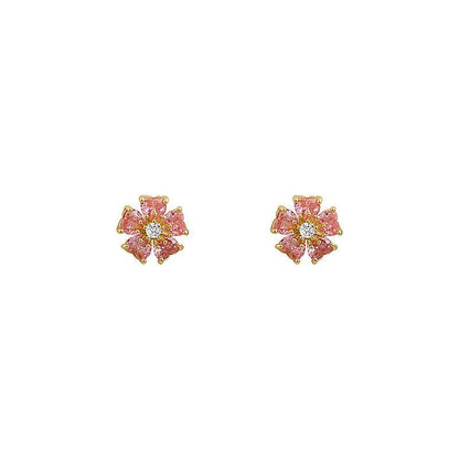 Flower Stud Earrings For Women Sterling Silver Needle