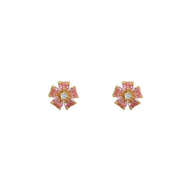 Flower Stud Earrings For Women Sterling Silver Needle
