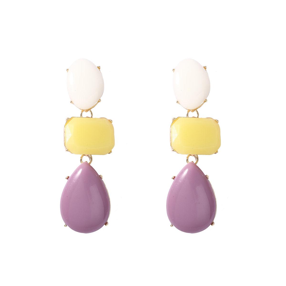 Fashion Jelly Color Water Drop Long Color Earrings