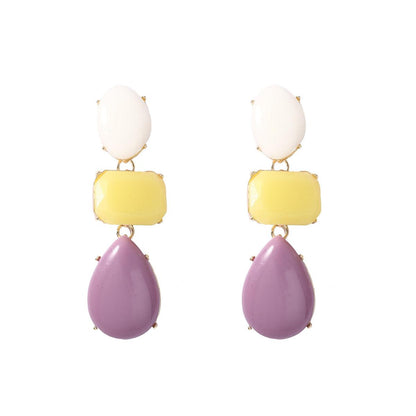 Fashion Jelly Color Water Drop Long Color Earrings