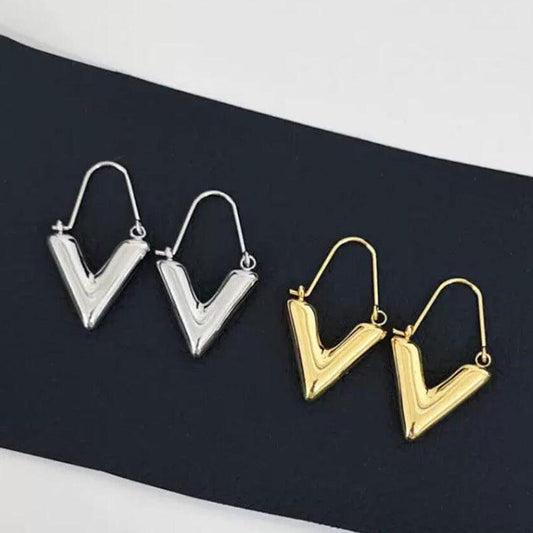 V-shaped Earrings Simple Retro Design