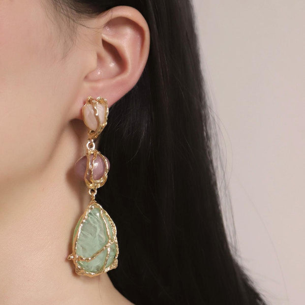 Fashion Jelly Color Water Drop Long Color Earrings
