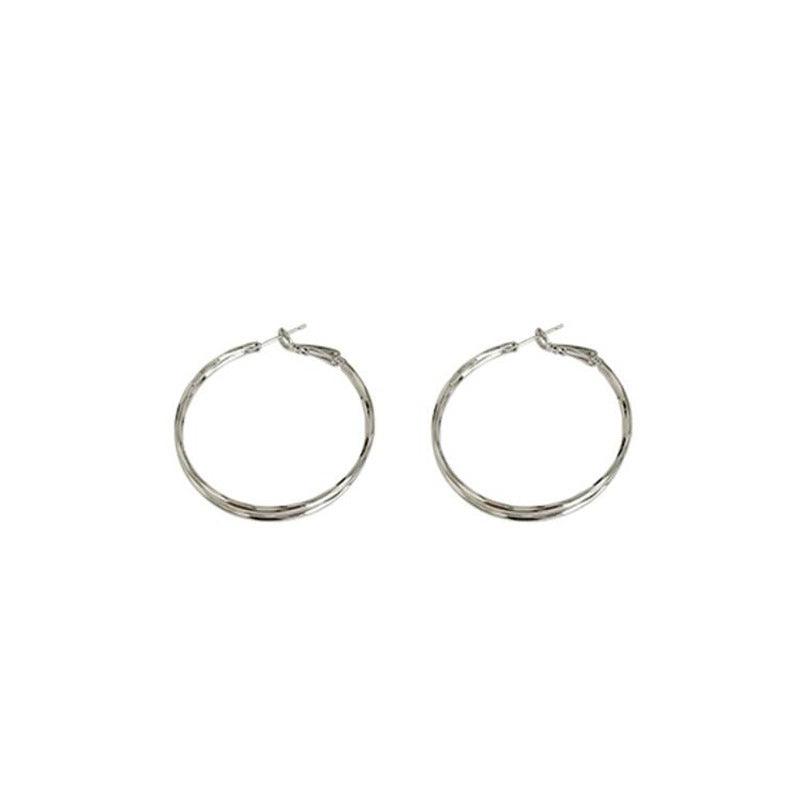 Silver Needle Double-layer Earrings For Women Exaggerated