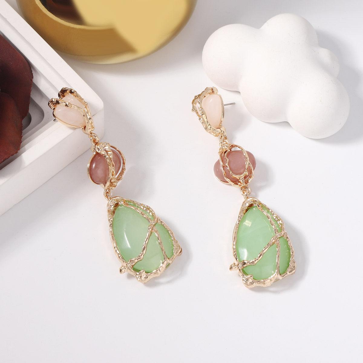 Fashion Jelly Color Water Drop Long Color Earrings