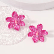 Oil-spot Glaze Flowers Trendy Fashion Special-interest Earrings