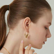 V-shaped Earrings Simple Retro Design