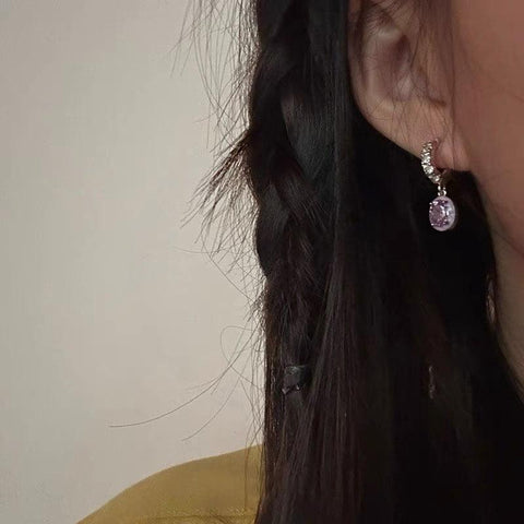 Asymmetric Green Star Ear Studs Women's Diamond