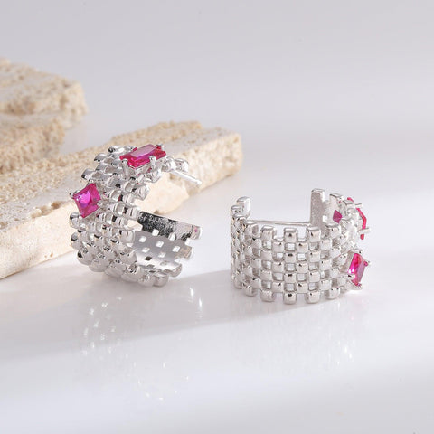 Earrings Silver Needle Fashion Elegant Widened Hollow