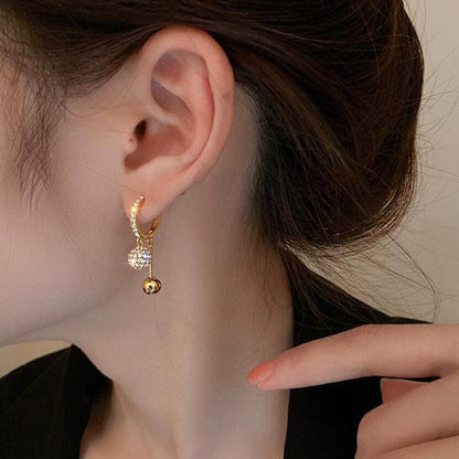 Fashion Zircon Ball Earrings Women's Design