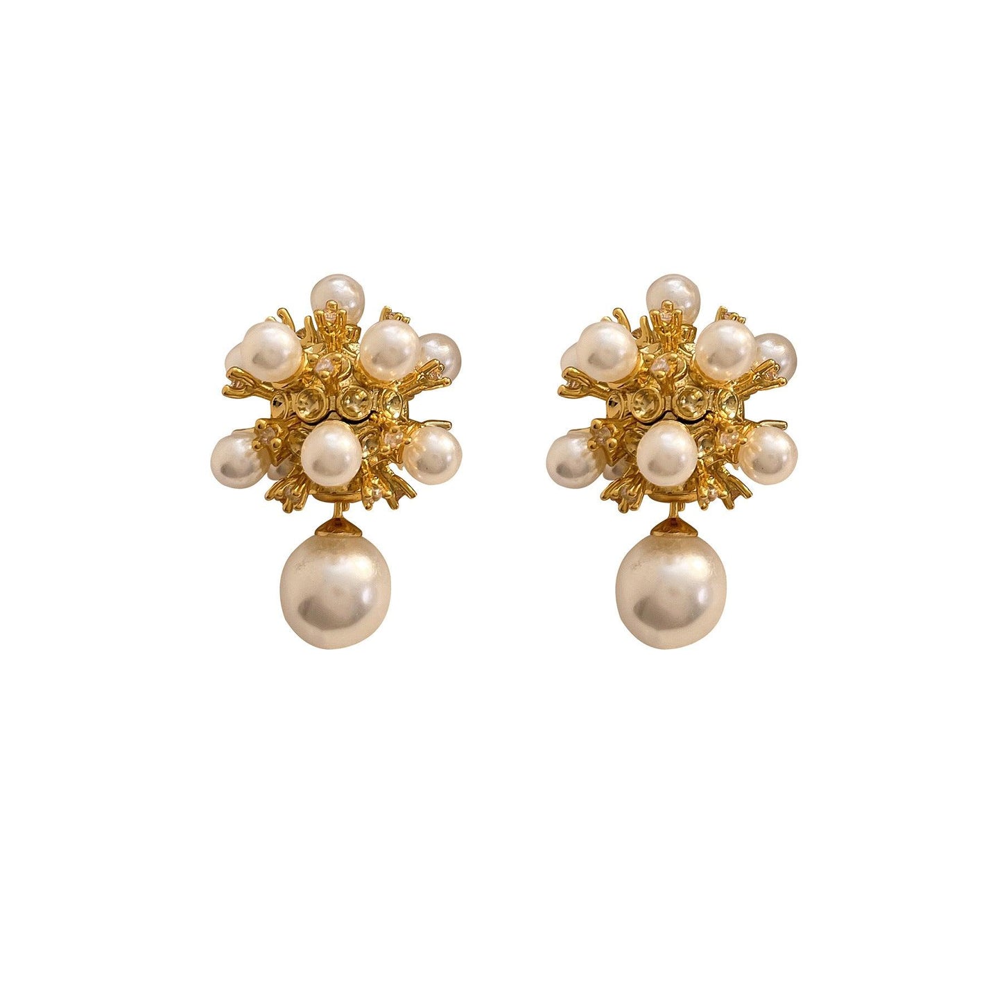 Dandelion Pearl Stud Earrings Special-interest Design