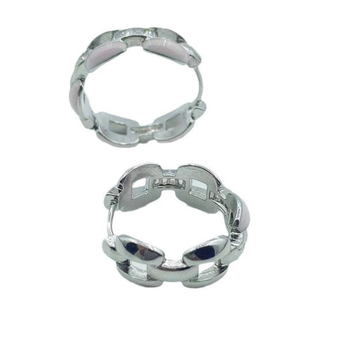 Niche Hollow Stud Earrings Geometric Color Oil Design Sense