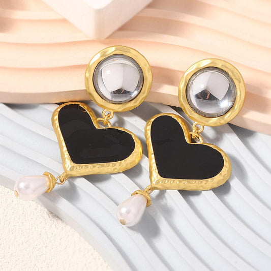 Fashion Pearl Exaggerated Drop Earrings Retro