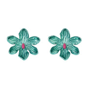 Oil-spot Glaze Flowers Trendy Fashion Special-interest Earrings