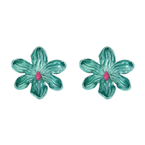 Oil-spot Glaze Flowers Trendy Fashion Special-interest Earrings