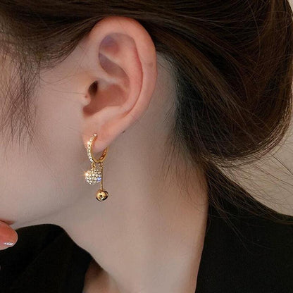 Fashion Zircon Ball Earrings Women's Design