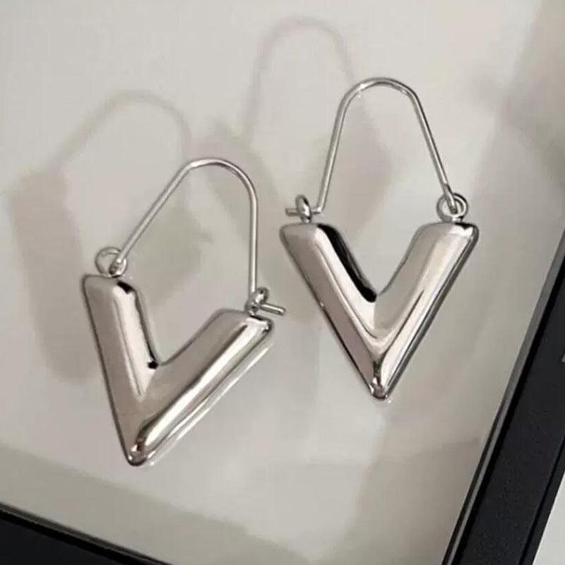 V-shaped Earrings Simple Retro Design