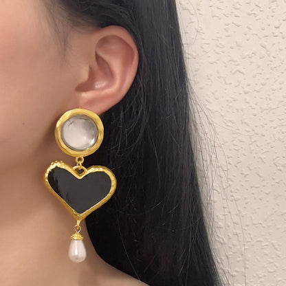 Fashion Pearl Exaggerated Drop Earrings Retro