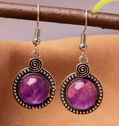 Retro Round Pendant Earrings Fashion Trend Ladies