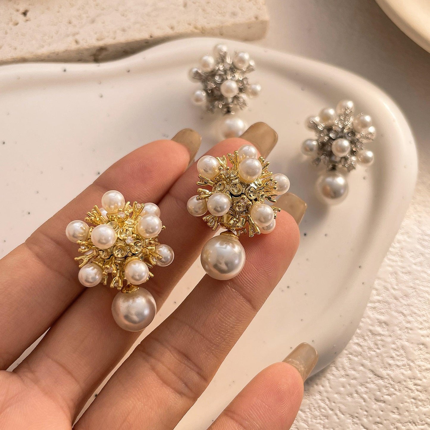 Dandelion Pearl Stud Earrings Special-interest Design