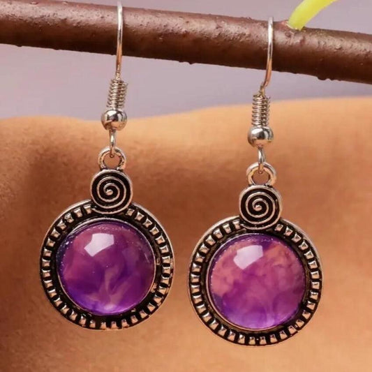 Retro Round Pendant Earrings Fashion Trend Ladies