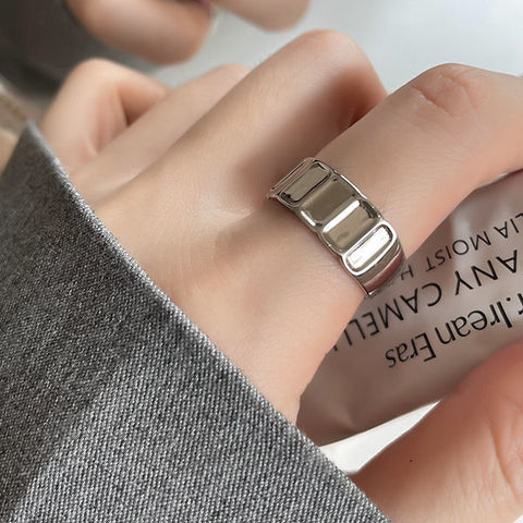 Special-interest Design Sterling Silver Irregular Geometric Ring