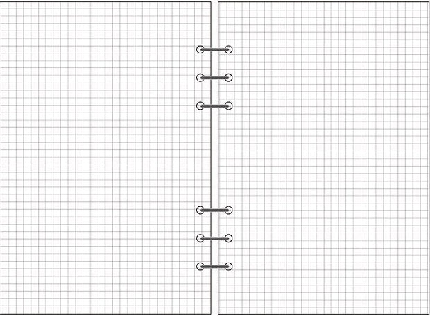6-hole Notebook Loose-leaf Refill Blank Dot Matrix Horizontal Line