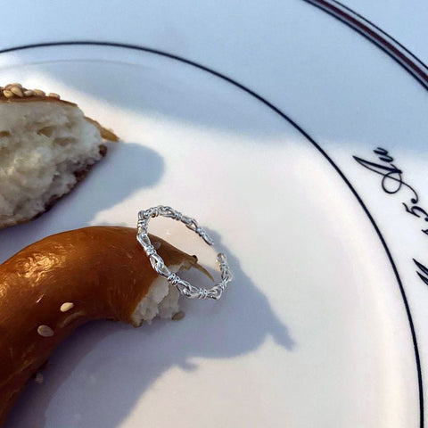 Special-interest Design Sterling Silver Irregular Geometric Ring