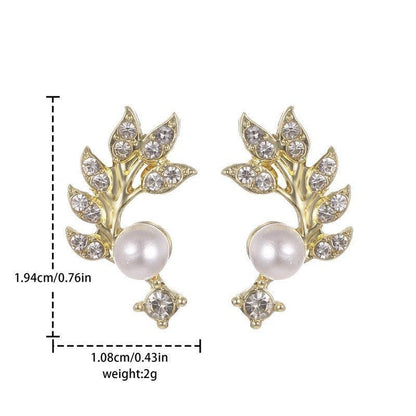 High End, Niche Pearl Branches, Leaf Earrings, Women's French Style, Light Luxury Temperament, Versatile Retro And Cold Earrings And Earrings