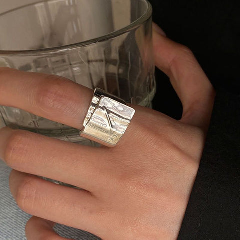 Special-interest Design Sterling Silver Irregular Geometric Ring