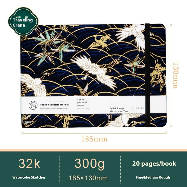 Feiluniao Watercolor Notebook Fabric Handmade Mini Portable Portable Character Sketch Hand Painted Graffiti Drawing Book