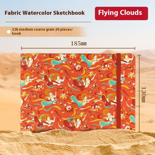 Feiluniao Watercolor Notebook Fabric Handmade Mini Portable Portable Character Sketch Hand Painted Graffiti Drawing Book
