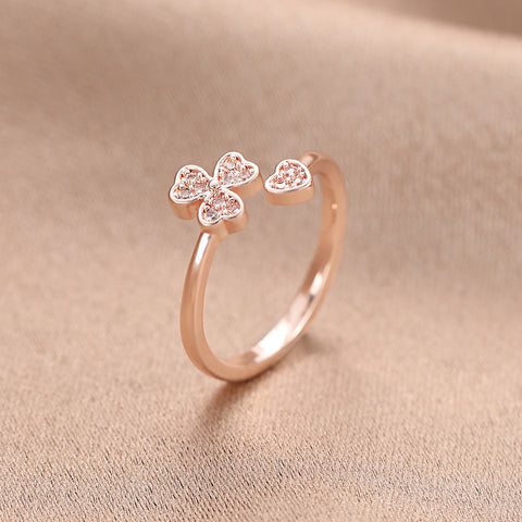 Double Layer Zircon Female Simple Ring Opening