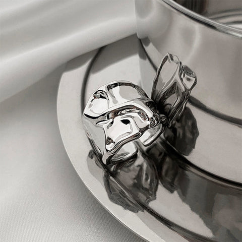 Special-interest Design Sterling Silver Irregular Geometric Ring