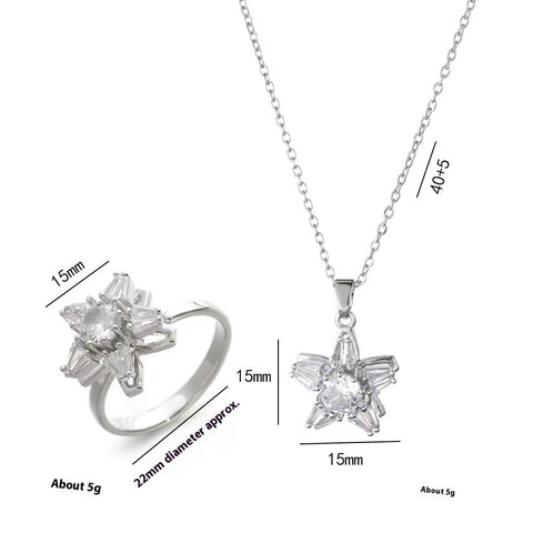 Necklace Female Flower Micro Inlaid Zircon Rotation