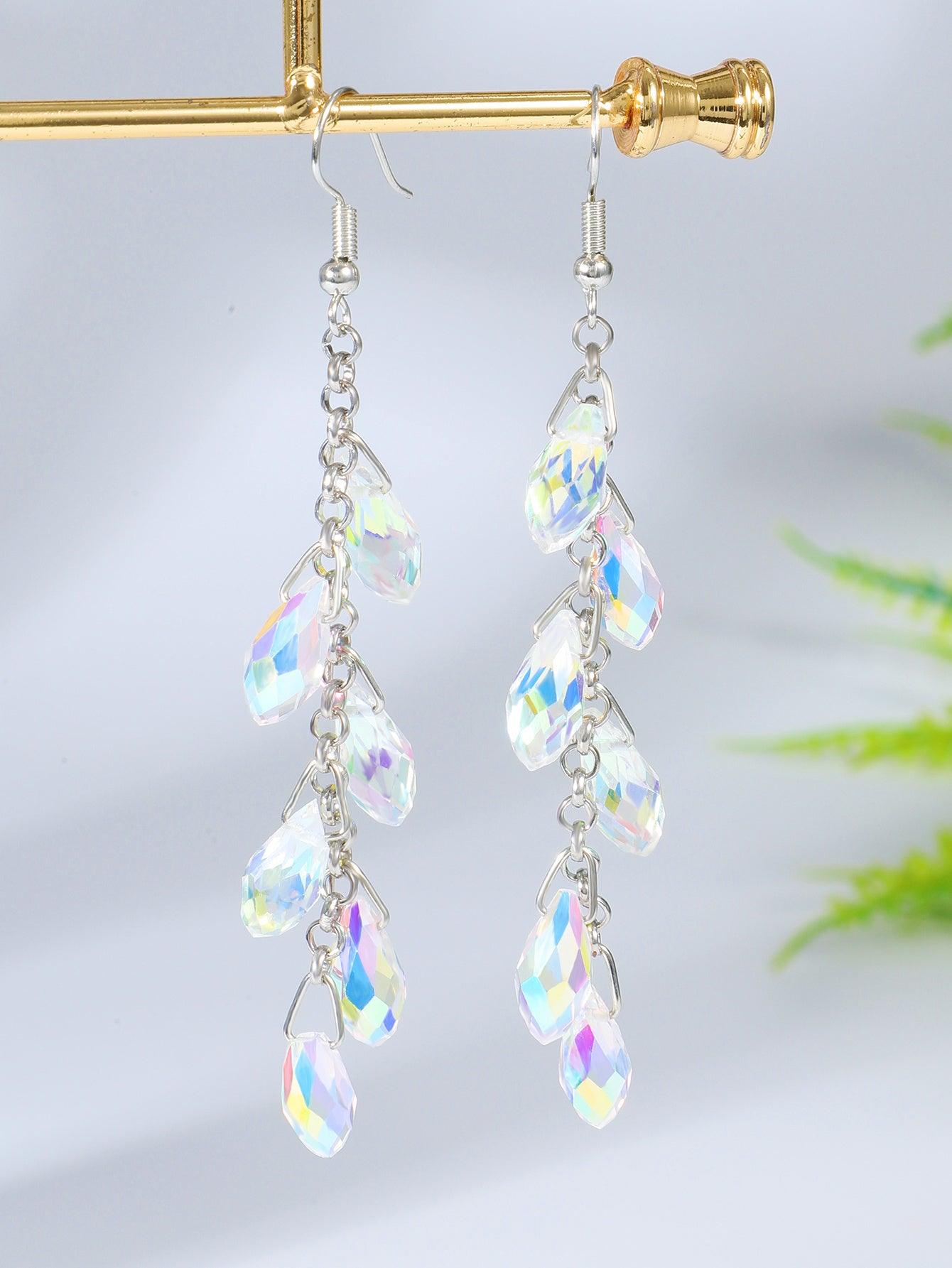 Long Water Droplet Fringe Earrings For Women, Korean Style, Trendy, Super Fairy Ear Hook Earrings