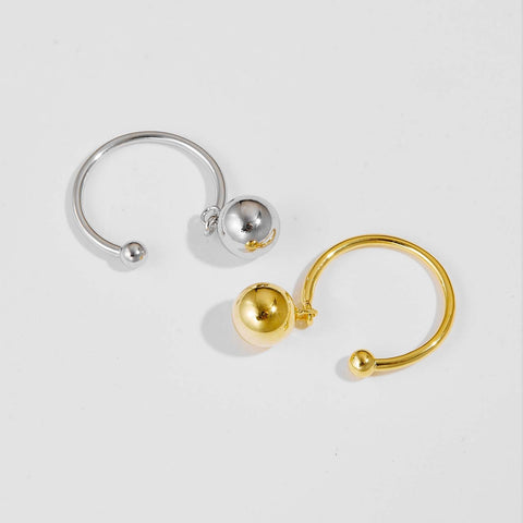 S925 Sterling Silver Cute Argent Pur All-match Ball Ring