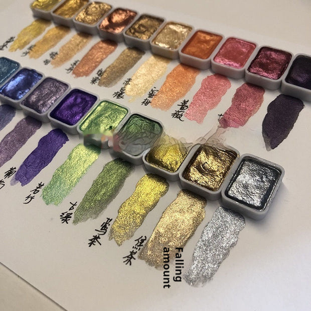Traditional Chinese Painting Mineral Pearlescent Watercolor