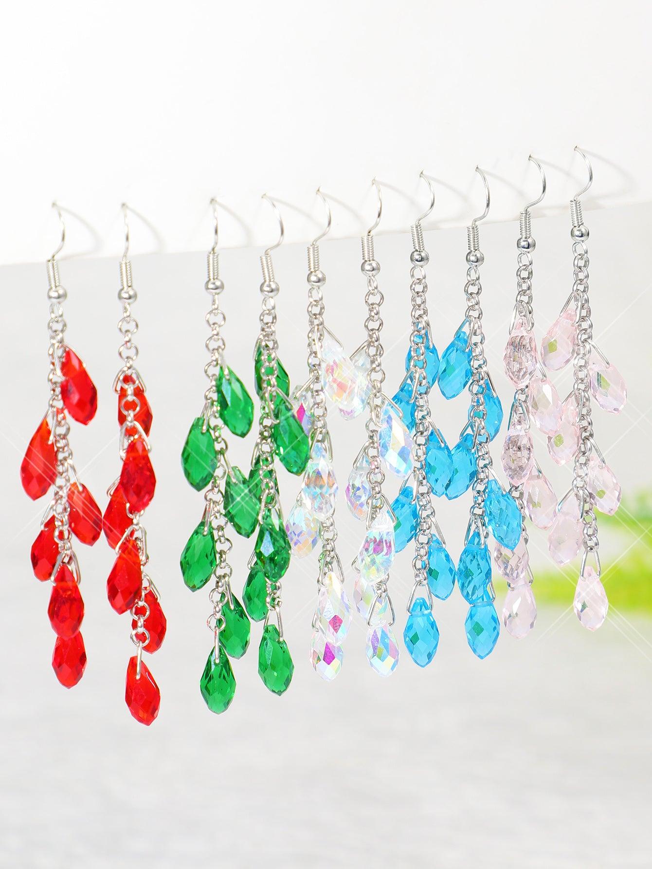 Long Water Droplet Fringe Earrings For Women, Korean Style, Trendy, Super Fairy Ear Hook Earrings