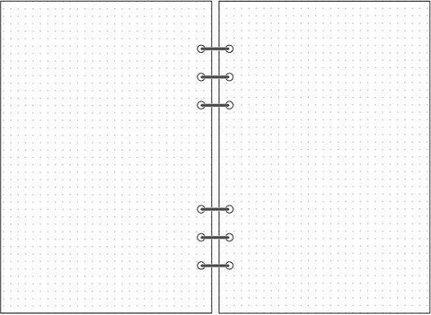 6-hole Notebook Loose-leaf Refill Blank Dot Matrix Horizontal Line