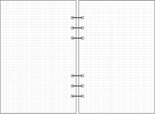 6-hole Notebook Loose-leaf Refill Blank Dot Matrix Horizontal Line