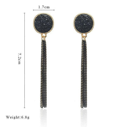 Earrings With Tassels, Long Geometric Style Earrings, Korean Version Earrings, Versatile Earrings, Women's Fashionable Earrings